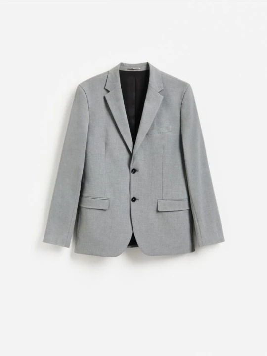 Zdjęcie produktu Reserved - Marynarka slim fit z dodatkiem wiskozy - ciemnoszary