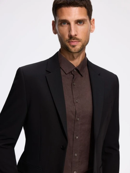 Zdjęcie produktu Reserved - Marynarka slim fit z domieszką wiskozy - czarny
