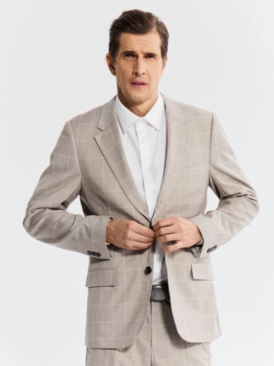 Zdjęcie produktu Reserved - Marynarka slim fit z wiskozą - brązowy