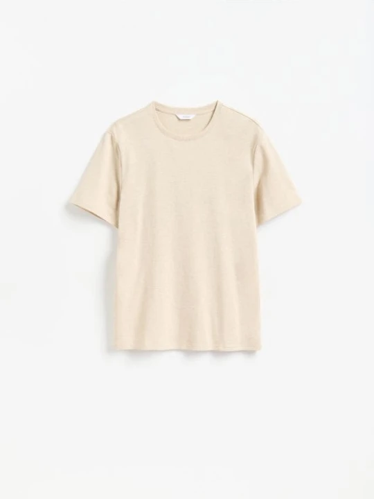 Zdjęcie produktu Reserved - Melanżowy t-shirt regular - beżowy