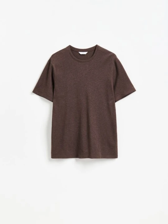 Zdjęcie produktu Reserved - Melanżowy t-shirt regular - brązowy