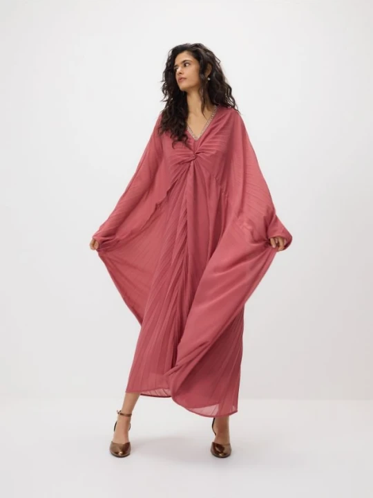 Zdjęcie produktu Reserved - Plisowana sukienka kimono - różowy