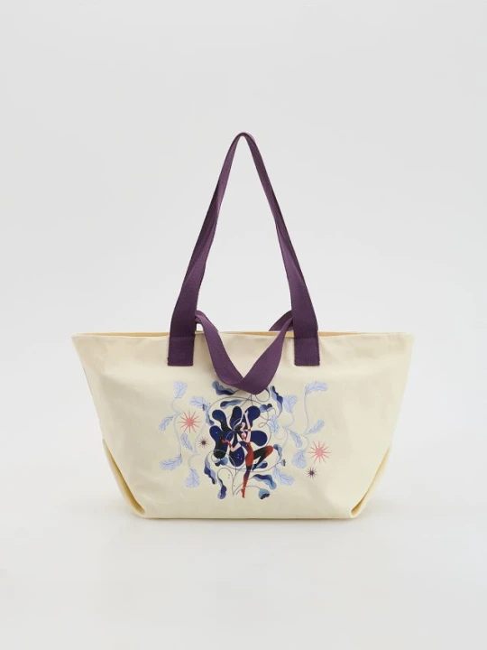 Zdjęcie produktu Reserved - Płócienna torebka shopper - złamana biel