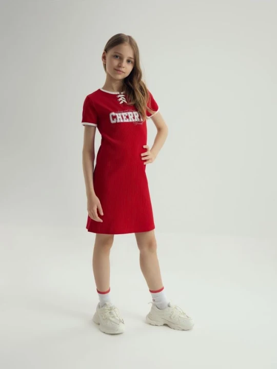 Zdjęcie produktu Reserved - Prążkowana sukienka - czerwony