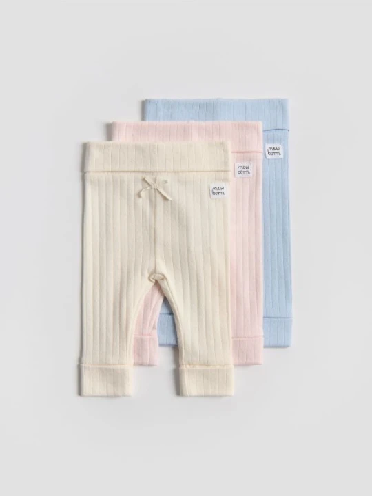 Zdjęcie produktu Reserved - Prążkowane legginsy 3 pack - wielobarwny