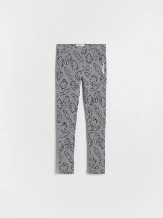 Zdjęcie produktu Reserved - Prążkowane legginsy Hello Kitty - ciemnoszary