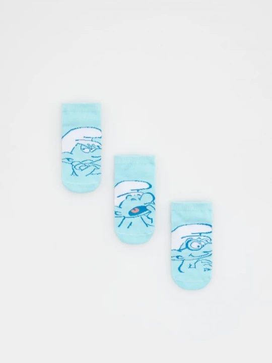 Zdjęcie produktu Reserved - Skarpetki 3 pack Smerfy - jasnoniebieski