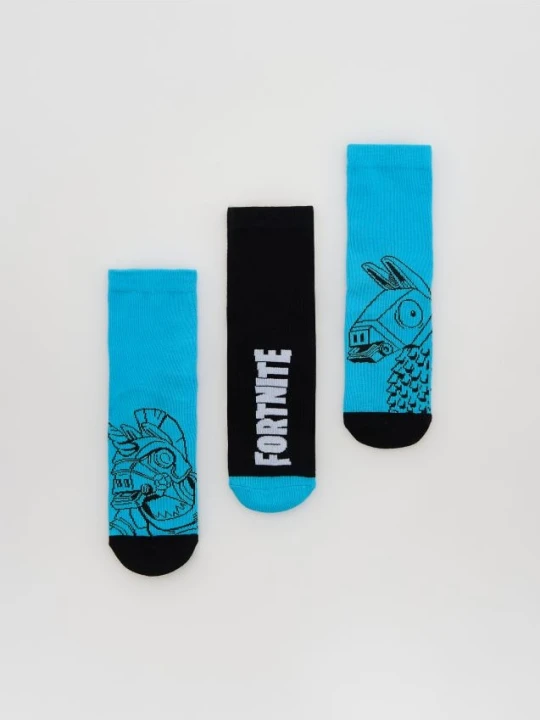 Zdjęcie produktu Reserved - Skarpetki Fortnite 3 pack - jasnoniebieski