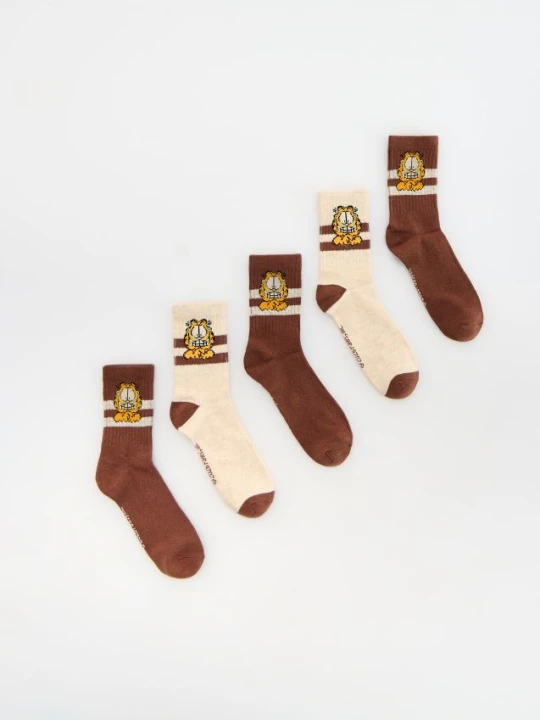 Zdjęcie produktu Reserved - Skarpetki Garfield 5 pack - brązowy