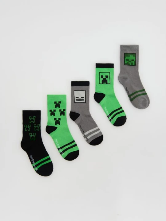 Zdjęcie produktu Reserved - Skarpetki Minecraft 5 pack - ciemnozielony