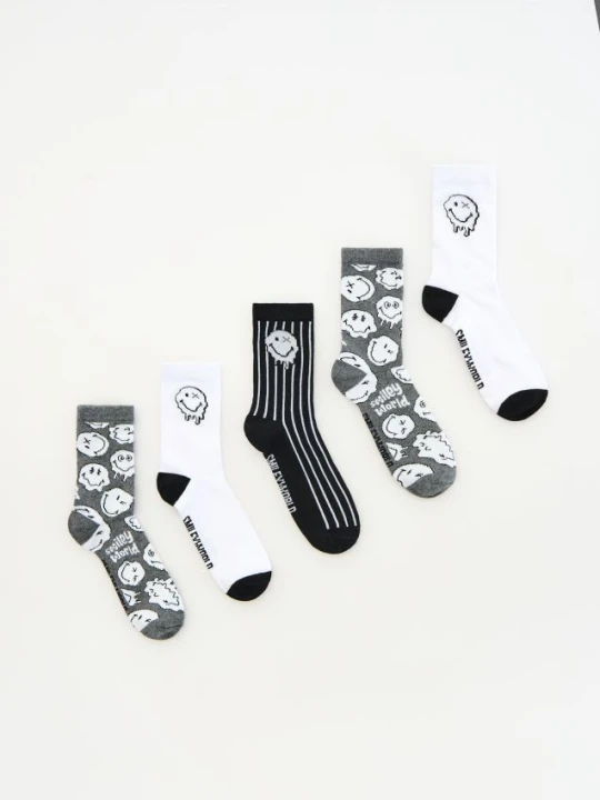 Zdjęcie produktu Reserved - Skarpetki SmileyWorld® 5 pack - ciemnoszary