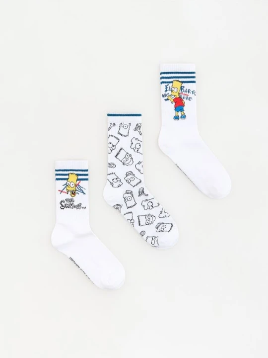 Zdjęcie produktu Reserved - Skarpetki The Simpsons 3 pack - biały