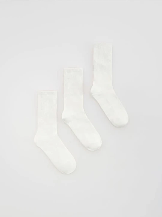 Zdjęcie produktu Reserved - Skarpetki z bawełną 3 pack - złamana biel