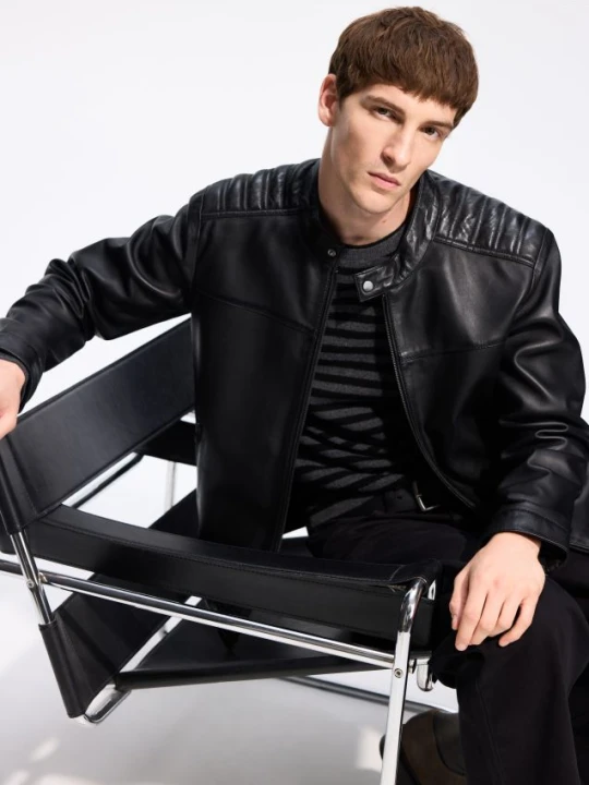Zdjęcie produktu Reserved - Skórzana kurtka biker - czarny