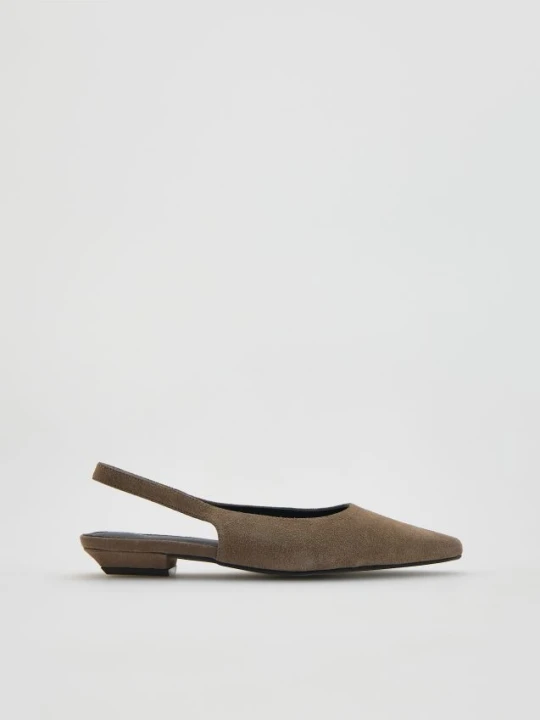 Zdjęcie produktu Reserved - Skórzane baleriny - beżowy