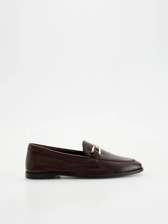 Zdjęcie produktu Reserved - Skórzane loafersy - mahoniowy
