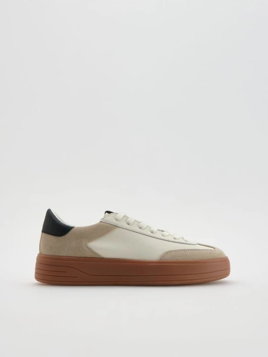 Zdjęcie produktu Reserved - Skórzane sneakersy ze wstawkami - wielobarwny