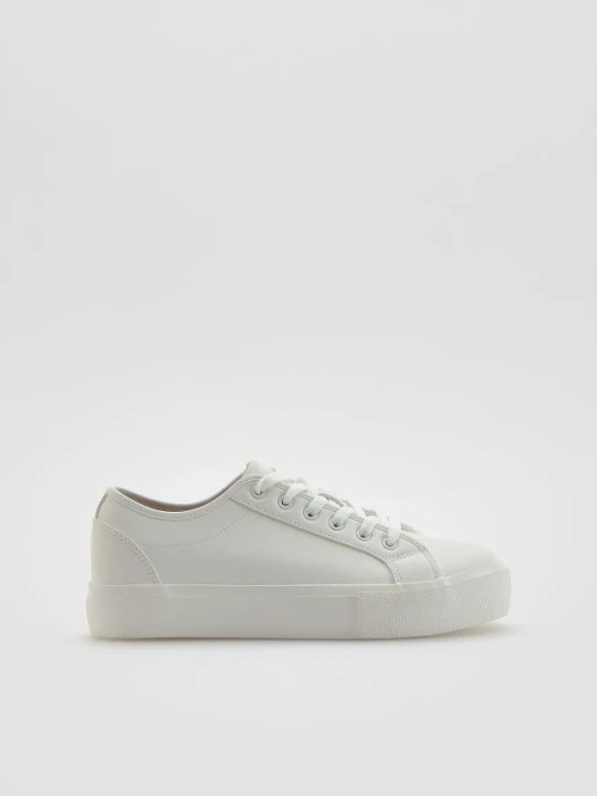 Zdjęcie produktu Reserved - Sneakersy z imitacji skóry - biały