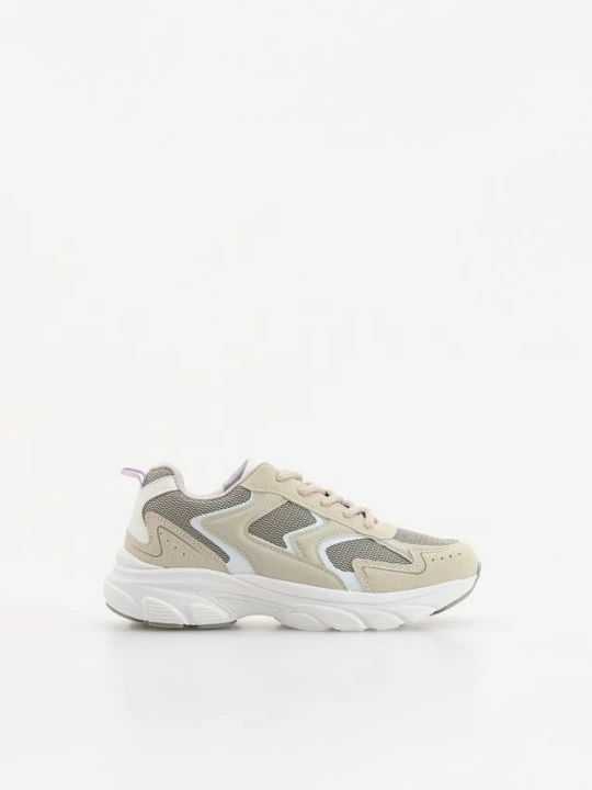Zdjęcie produktu Reserved - Sneakersy z łączonych materiałów - beżowy