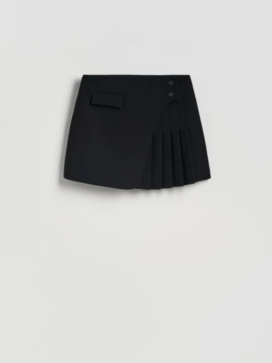 Zdjęcie produktu Reserved - Spódnica mini z plisowaniem - czarny