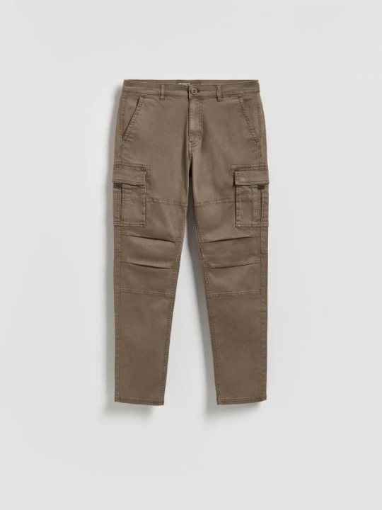 Zdjęcie produktu Reserved - Spodnie cargo slim fit - brązowy