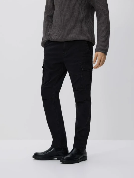 Zdjęcie produktu Reserved - Spodnie cargo slim fit - czarny