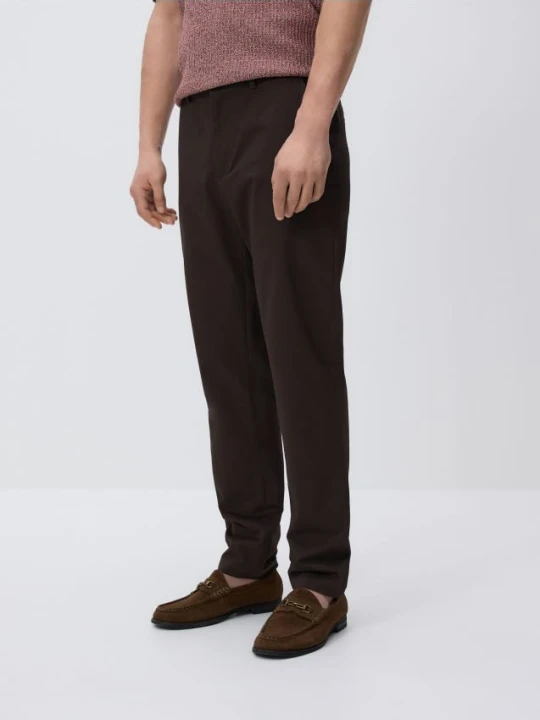 Zdjęcie produktu Reserved - Spodnie chino slim fit - ciemnobrązowy