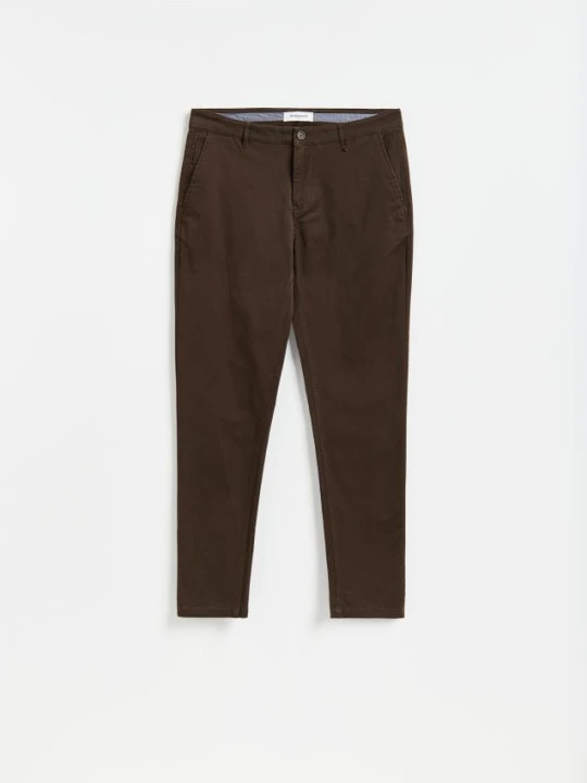 Zdjęcie produktu Reserved - Spodnie chino slim fit - ciemnobrązowy