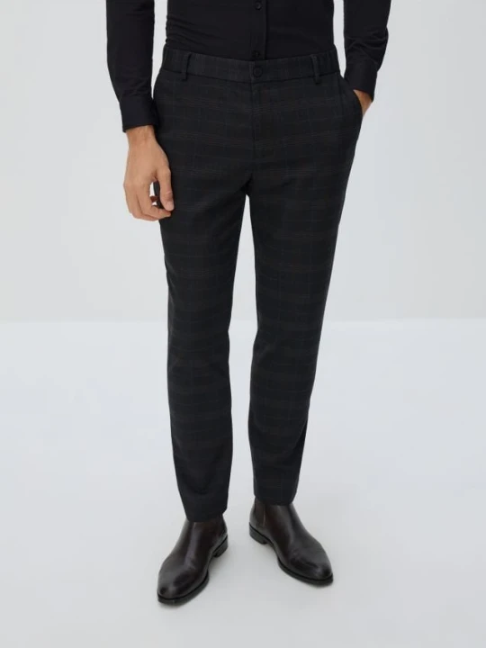 Zdjęcie produktu Reserved - Spodnie chino slim w kratę - czarny