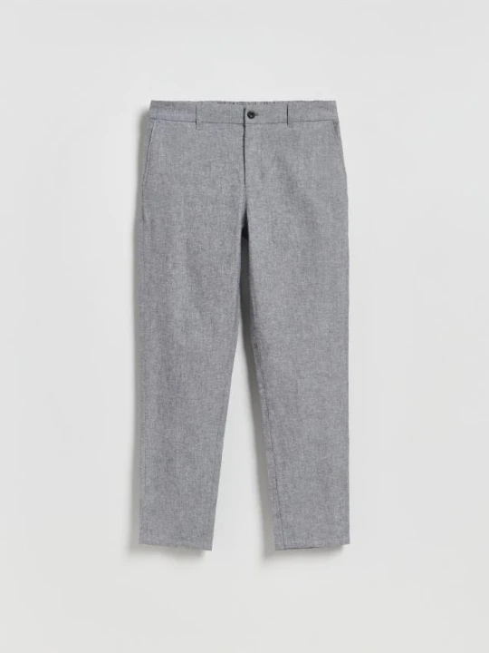 Zdjęcie produktu Reserved - Spodnie chino slim z lnem - granatowy