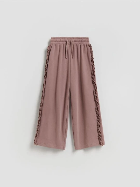 Zdjęcie produktu Reserved - Spodnie dresowe wide leg - brązowy
