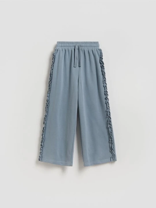 Zdjęcie produktu Reserved - Spodnie dresowe wide leg - granatowy