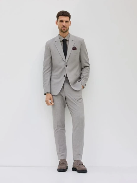 Zdjęcie produktu Reserved - Spodnie garniturowe slim fit - brązowy