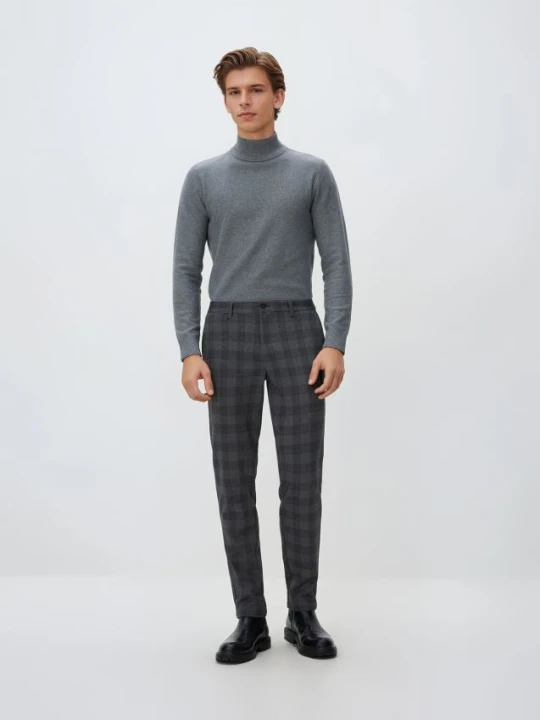Zdjęcie produktu Reserved - Spodnie slim fit w kratę - ciemnoszary