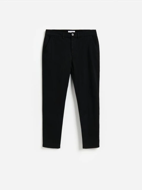 Zdjęcie produktu Reserved - Spodnie slim fit z lyocellem - czarny