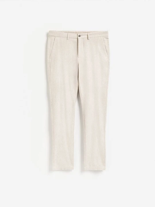 Zdjęcie produktu Reserved - Spodnie slim fit z mikrowzorem - beżowy