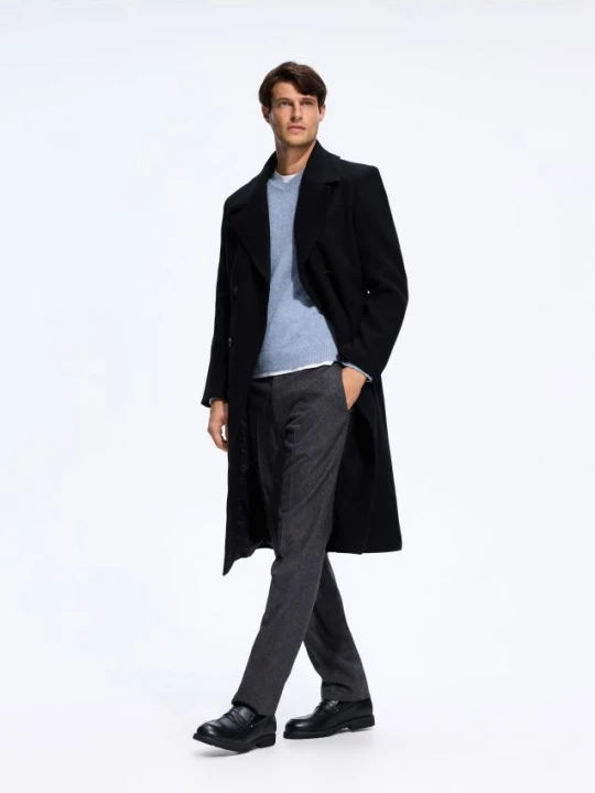 Zdjęcie produktu Reserved - Spodnie slim fit z wełną - ciemnoszary
