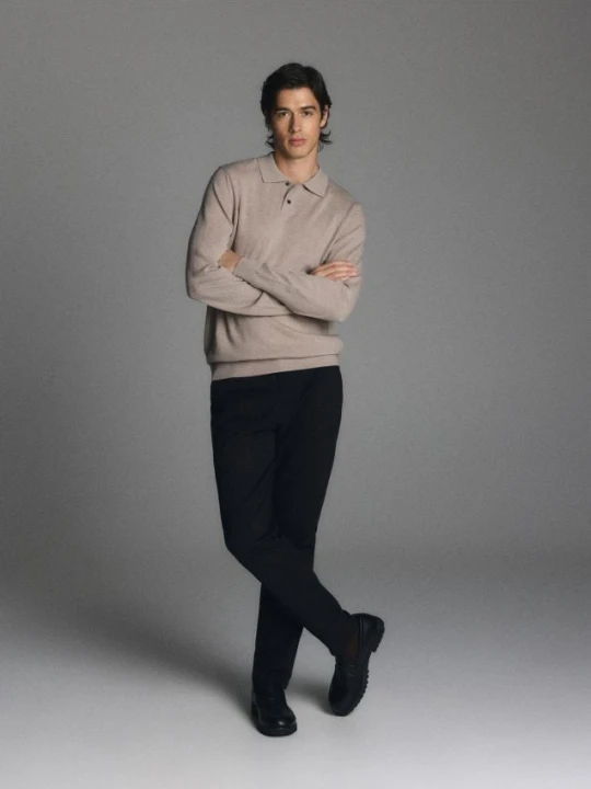 Zdjęcie produktu Reserved - Spodnie slim z bawełną pima - czarny