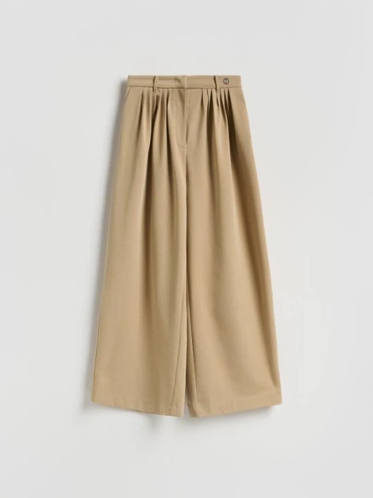 Zdjęcie produktu Reserved - Spodnie wide leg - beżowy