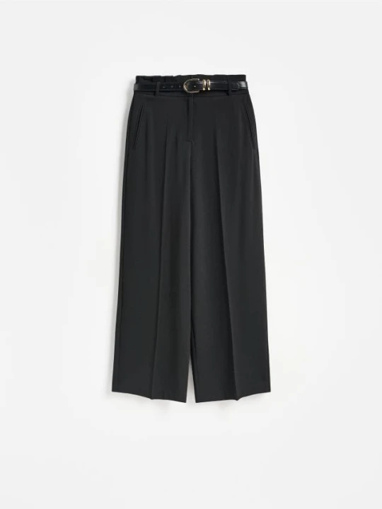 Zdjęcie produktu Reserved - Spodnie wide leg - czarny
