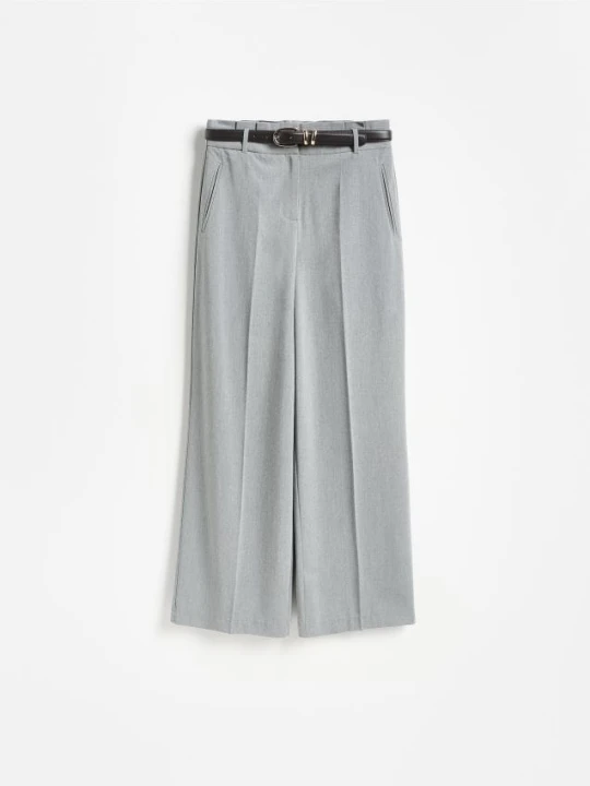 Zdjęcie produktu Reserved - Spodnie wide leg - jasnoszary