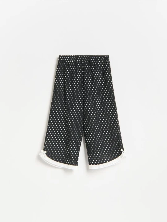 Zdjęcie produktu Reserved - Spodnie wide leg w kropki - czarny
