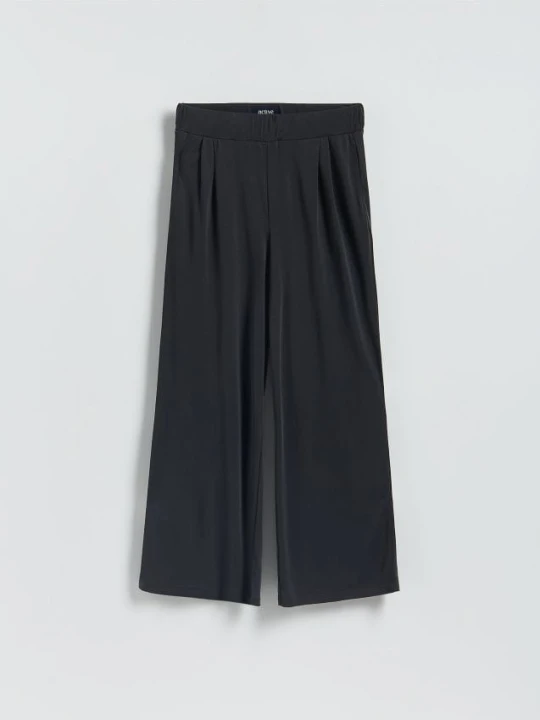 Zdjęcie produktu Reserved - Spodnie wide leg z modalem - granatowy