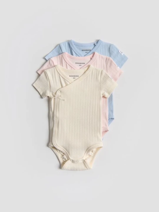 Zdjęcie produktu Reserved - Strukturalne body 3 pack - wielobarwny