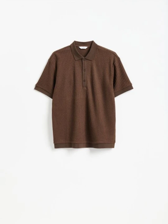 Zdjęcie produktu Reserved - Strukturalne polo comfort fit - brązowy
