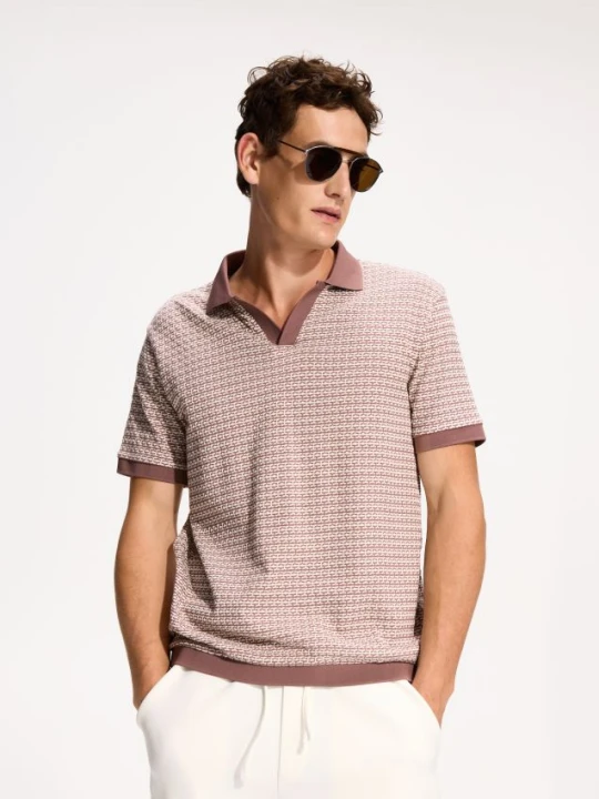 Zdjęcie produktu Reserved - Strukturalne polo regular fit - brudny róż