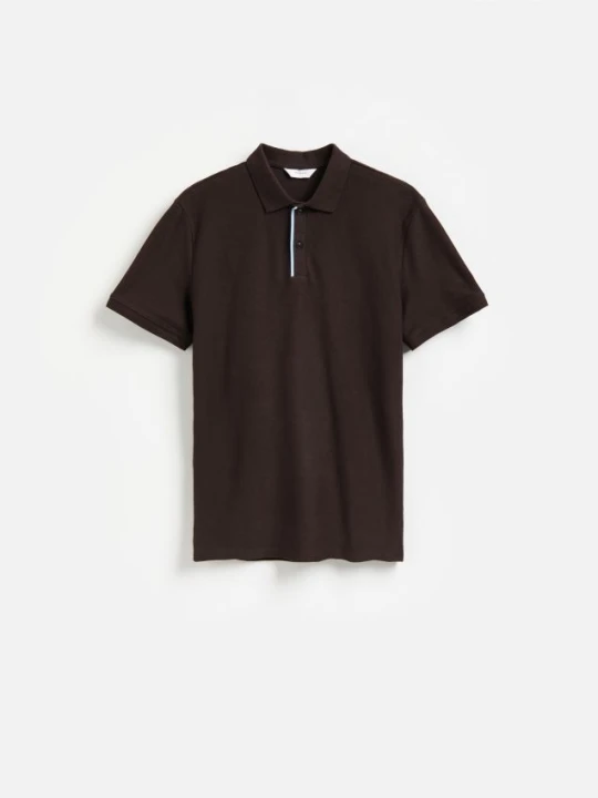 Zdjęcie produktu Reserved - Strukturalne polo regular fit - ciemnobrązowy