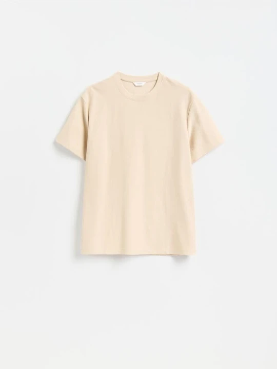 Zdjęcie produktu Reserved - Strukturalny t-shirt comfort fit - beżowy