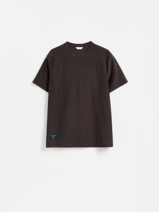 Zdjęcie produktu Reserved - Strukturalny t-shirt comfort fit - ciemnobrązowy