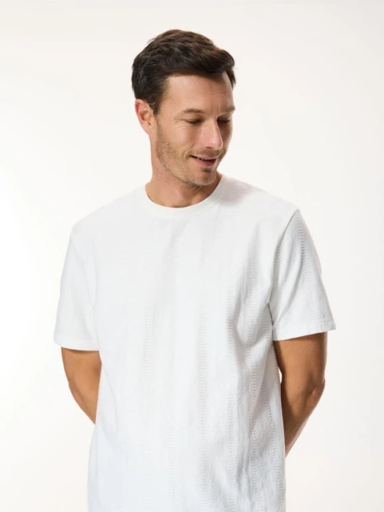 Zdjęcie produktu Reserved - Strukturalny t-shirt regular - biały